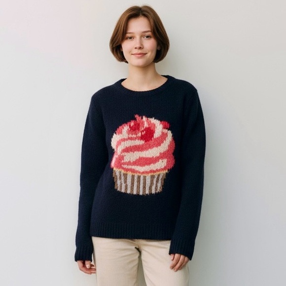 Xhilaration Sweaters - Cupcake Design Dark Navy Sweater